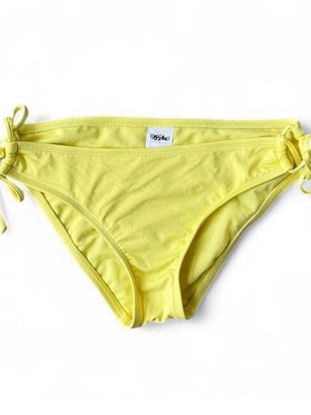 Vintage Y2K Mossimo Yellow Bikini Bottoms Adjustable Tie Swimwear Small